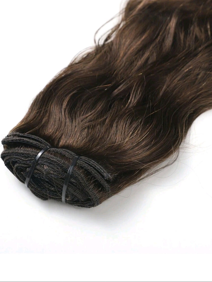 8pcs Brown Natural Wave Hair Extensions